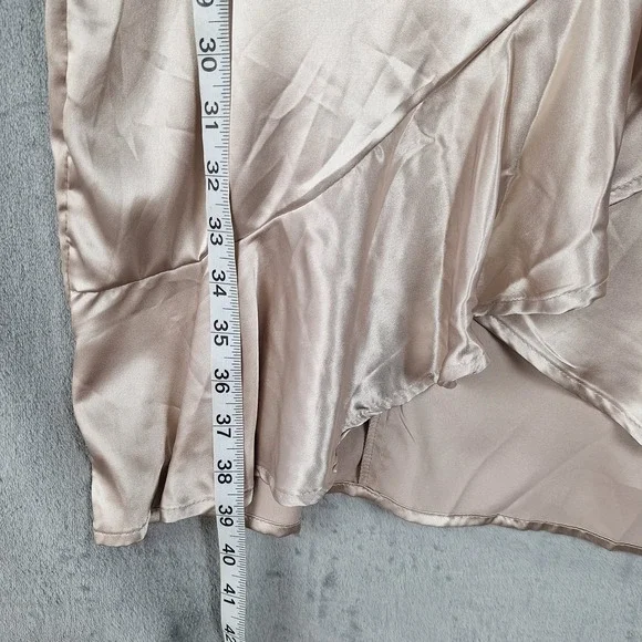 Womens Dress Medium Babydoll Y2K Wrap Ruffle HOCO Dance Coquette Satin Fairy - Picture 6 of 9